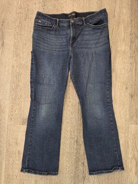 Lee Womens Petite Bootcut Mid Rise Flex Motion Jeans Size 16P Regular Fit Blue D